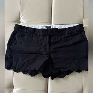 J. Crew Black High Waist Scalloped Shorts